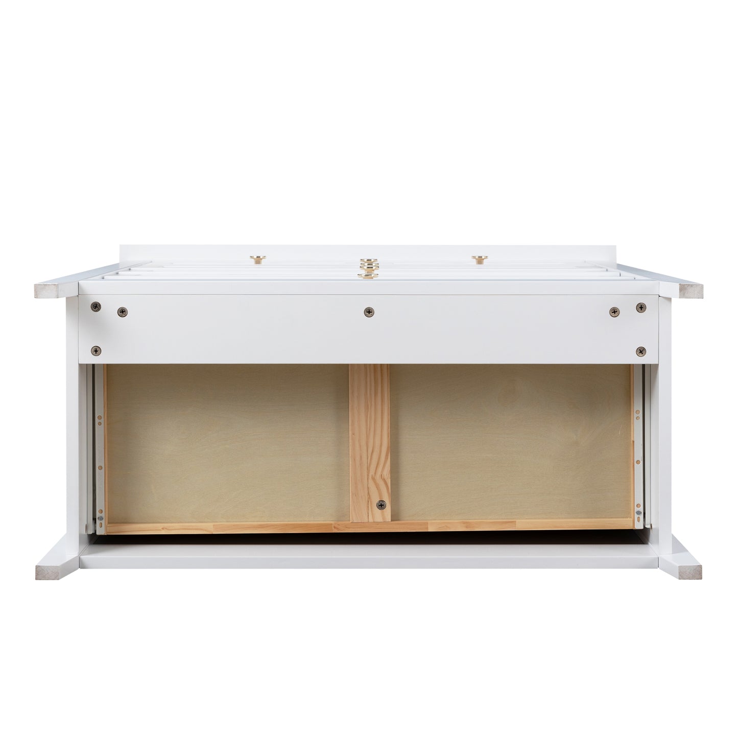 2 Small+4 Large Drawers Solid Wood Free Standing Dresser for Bedroom- White_14