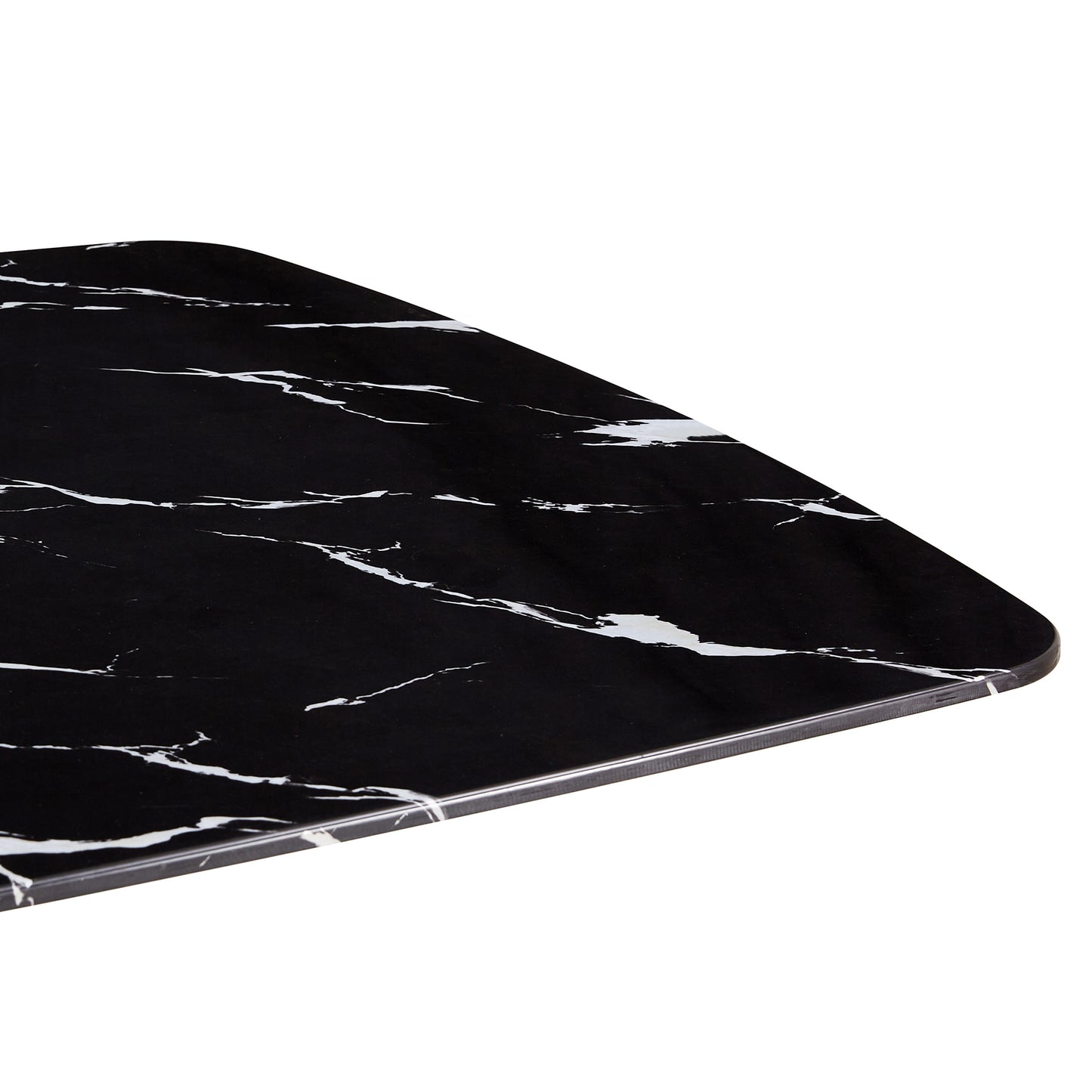 Large modern minimalist rectangular dining table with 0.39 "imitation marble black tabletop and golden metal legs, for Kitchen Dining Living Meeting Room Banquet hall 1537_23