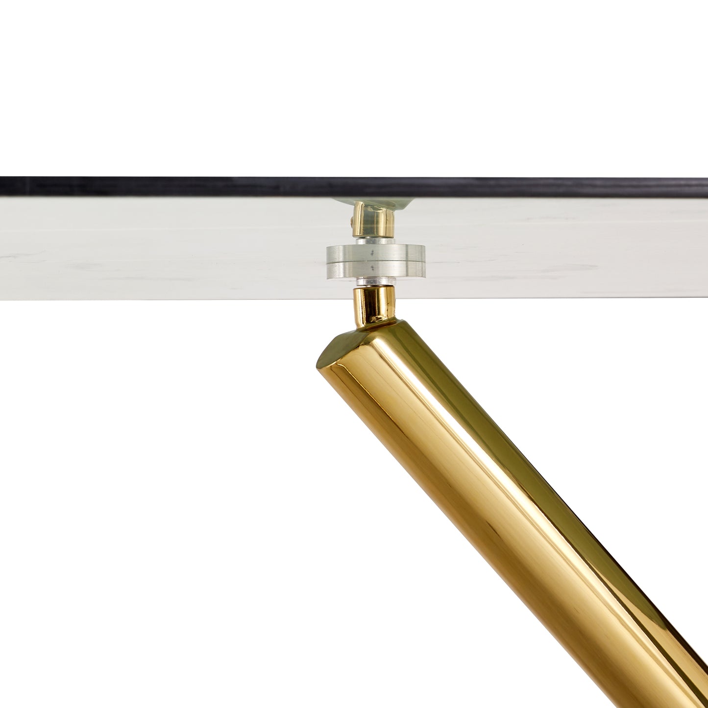 6-8 Seater Modern Kitchen Dining Table Rectangular Black Marble Table Top with Gold Metal Legs_21