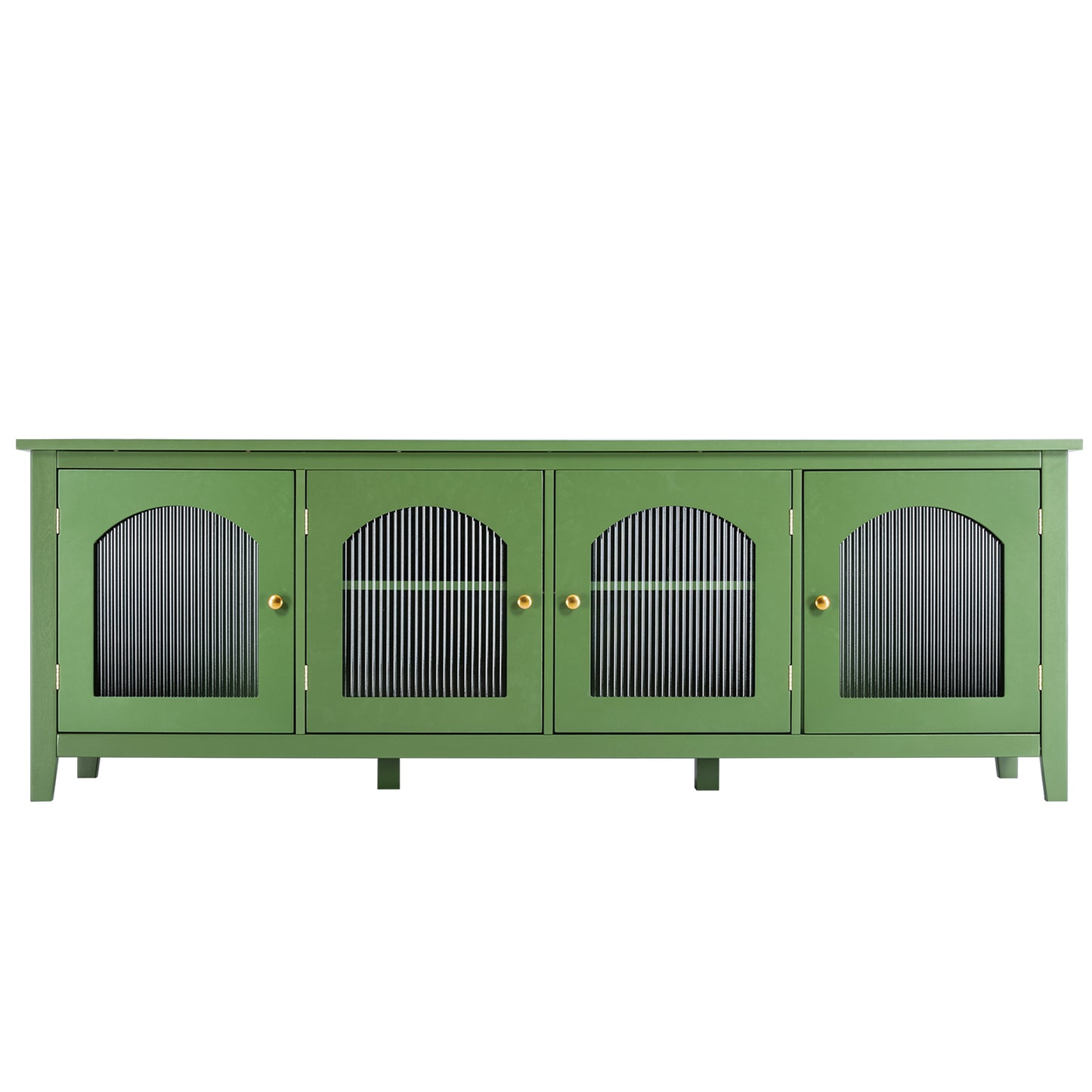 71" Stylish Wooden Television Stand Entertainment Center with Glass Door- Geen_2