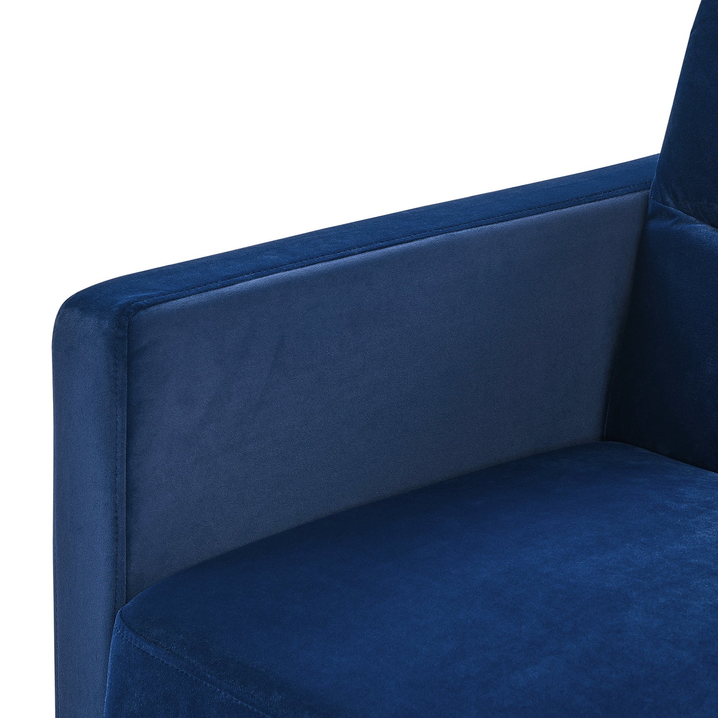 Upholstered Sleeper Velvet Sofa Bed with Adjustable Backrest and Foam Cushion- Blue_12