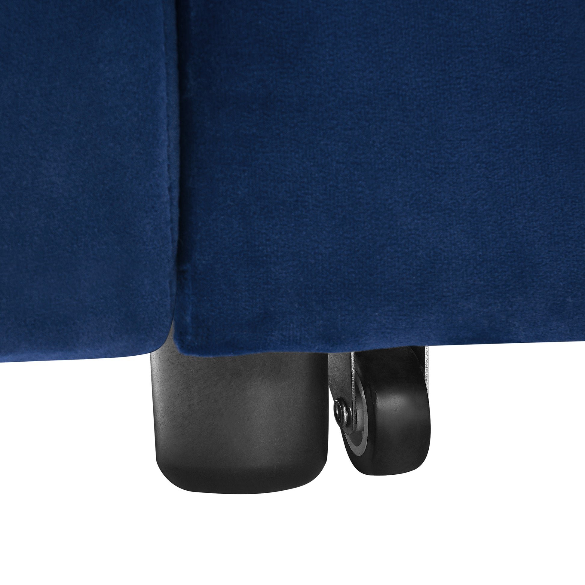 Upholstered Sleeper Velvet Sofa Bed with Adjustable Backrest and Foam Cushion- Blue_21
