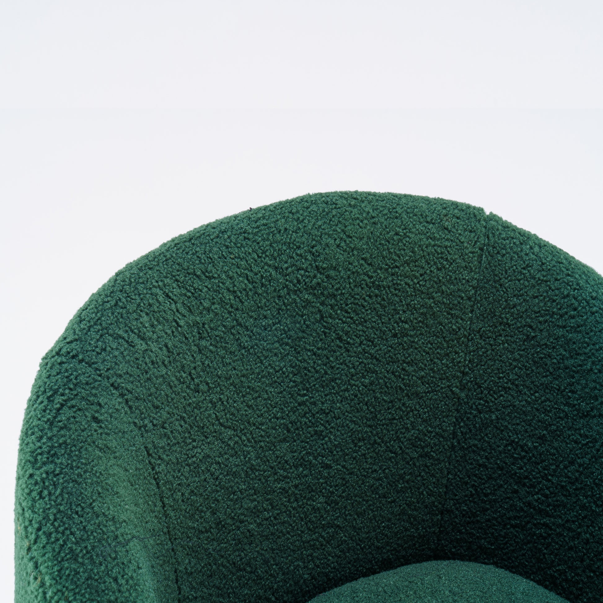 Teddy Fabric Swivel Accent Armchair Barrel Chair With Black Metal Ring- Dark Green_3