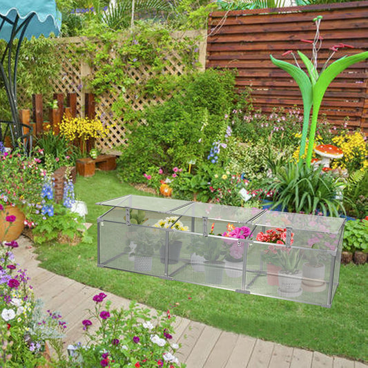 Polycarbonate Greenhouse for Outdoors in Winter Plant Supplies- Silver_0