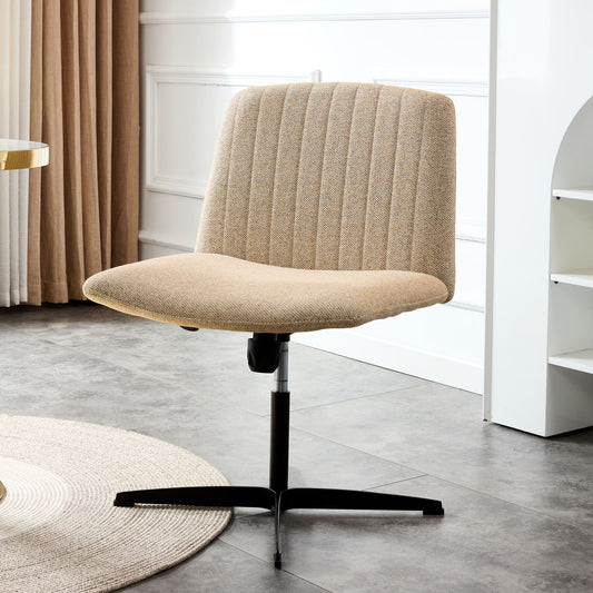 Modern Contemporary Height Adjustable Fabric Office Swivel Chair- Beige_0