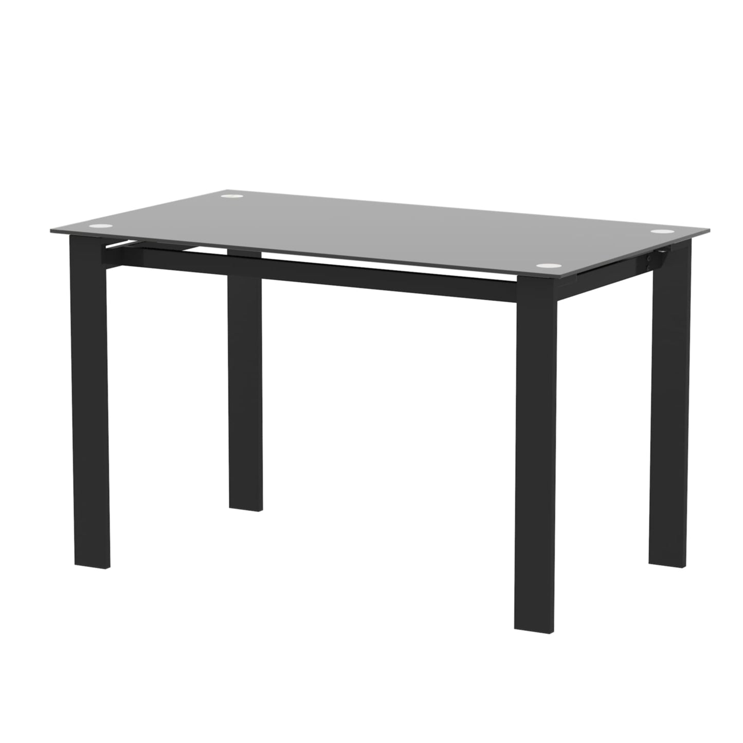 4 Seater Simple Design Heavy Duty Tempered Minimalist Glass Top Dining Table- Black_0