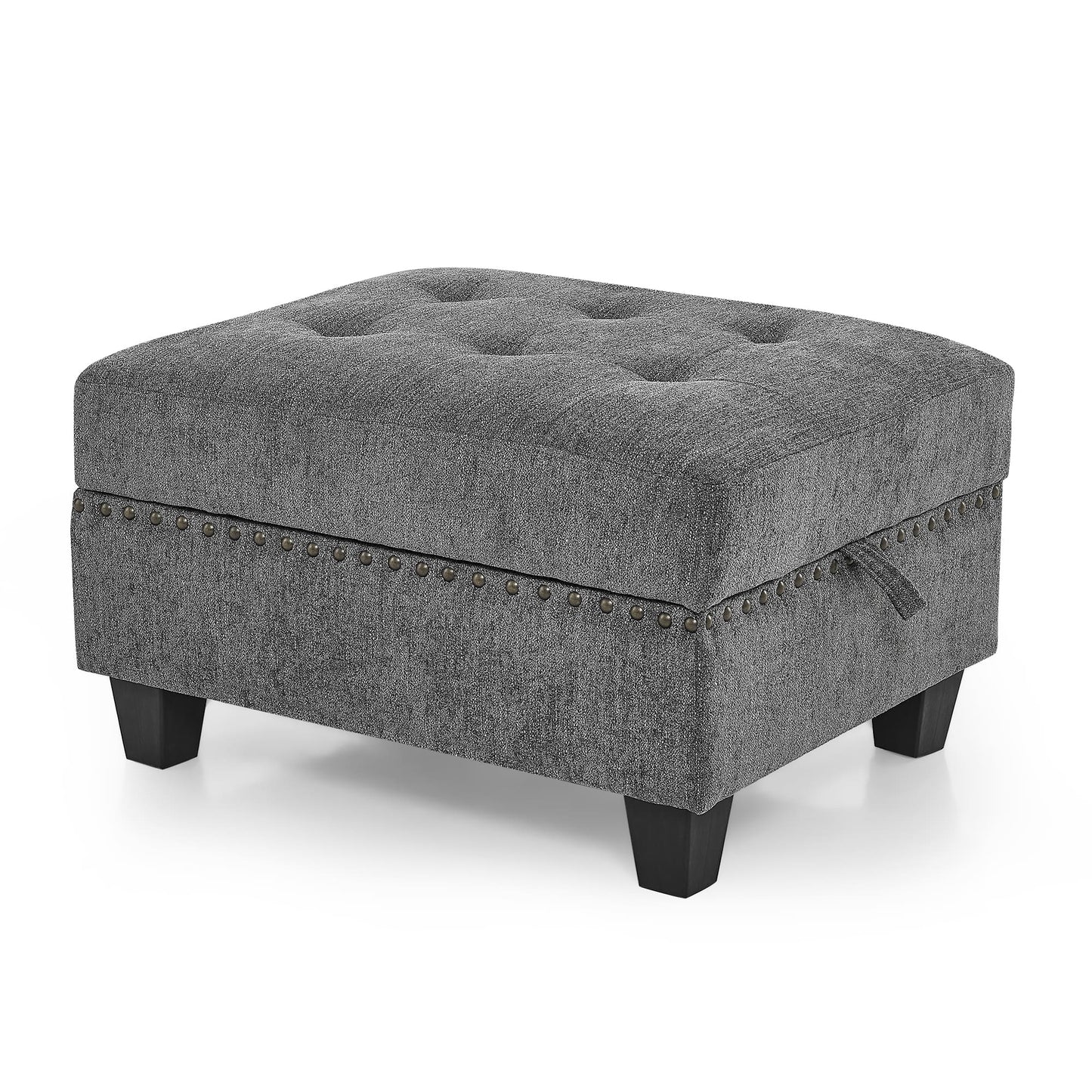 L-Shape Modular Sectional Sofa Couch Reversible Combination Ottoman- Grey_1