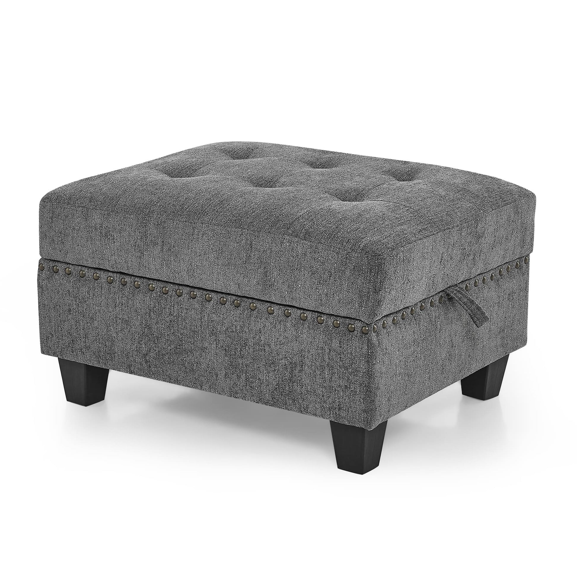 L-Shape Modular Sectional Sofa Couch Reversible Combination Ottoman- Grey_1