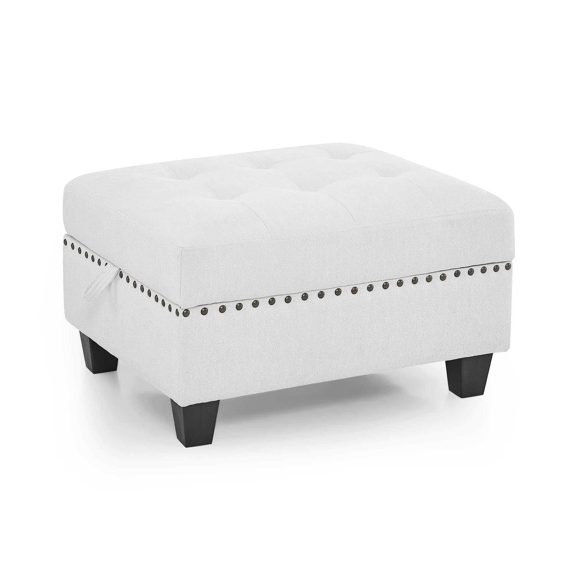 L-Shape Modular Sectional Sofa Couch Reversible Combination Ottoman- Ivory_1