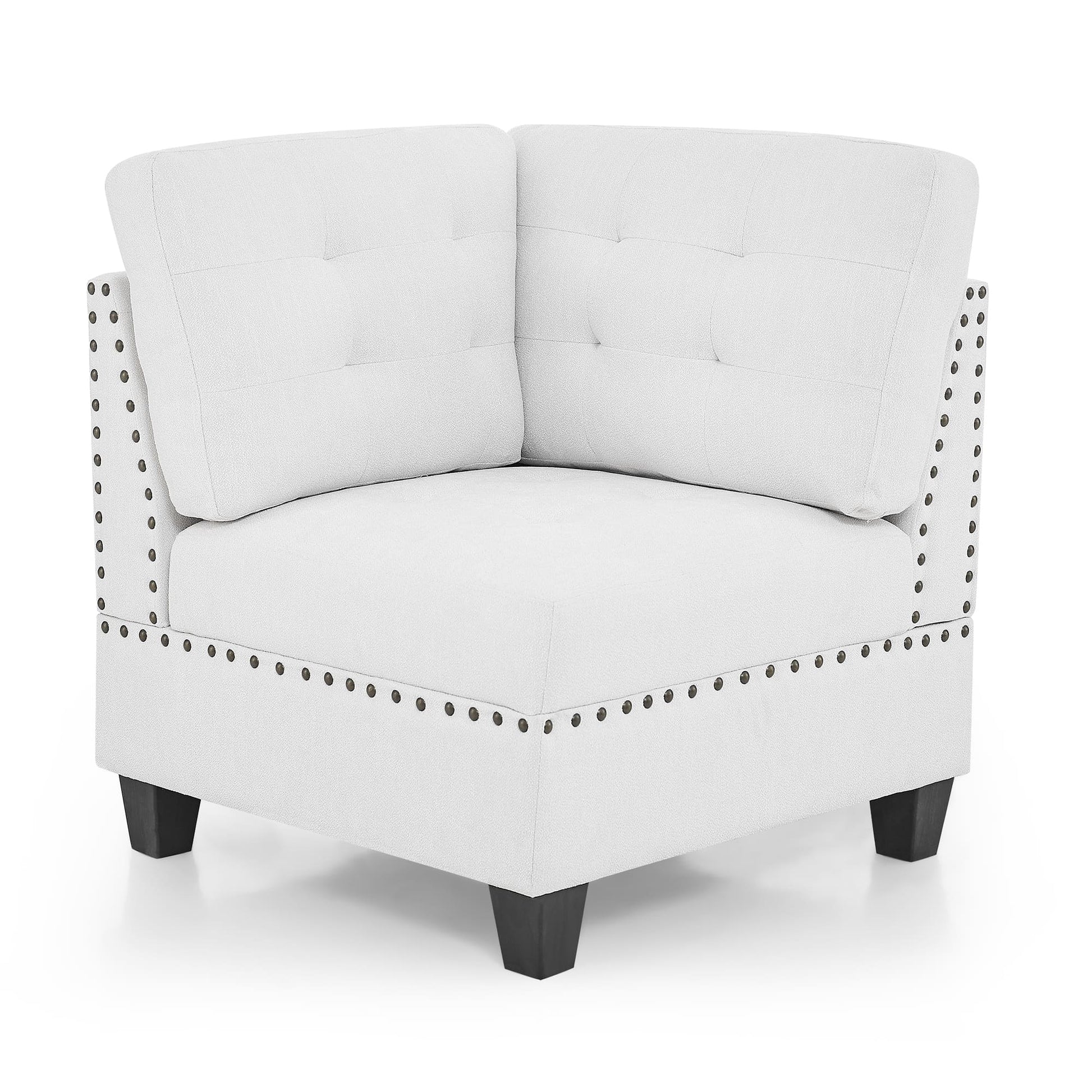 Corner Sofa for L-Shape Modular Sectional Sofa Couch Reversible Combination- Ivory_0
