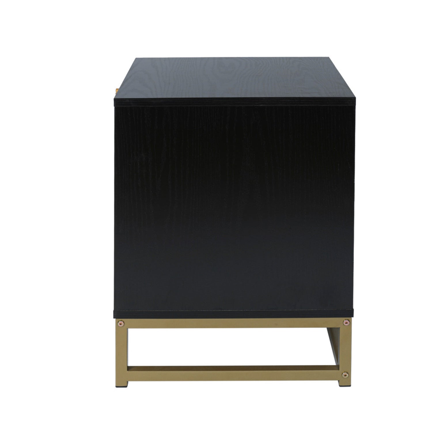Modern 2 Flip Drawers Cabinet Storage Free Standing Tipping Bucket Rack - Black gold_9