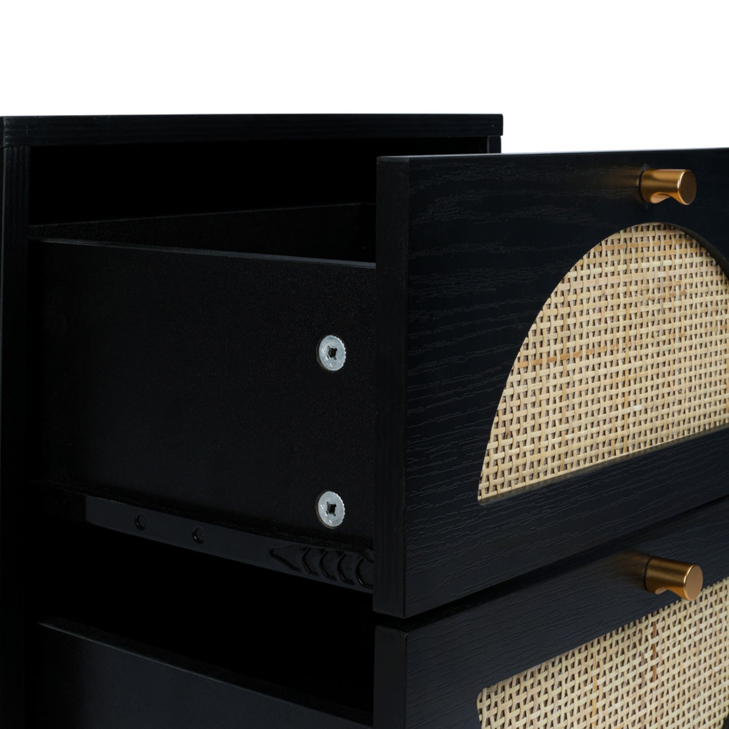 Modern 2 Flip Drawers Cabinet Storage Free Standing Tipping Bucket Rack - Black gold_15