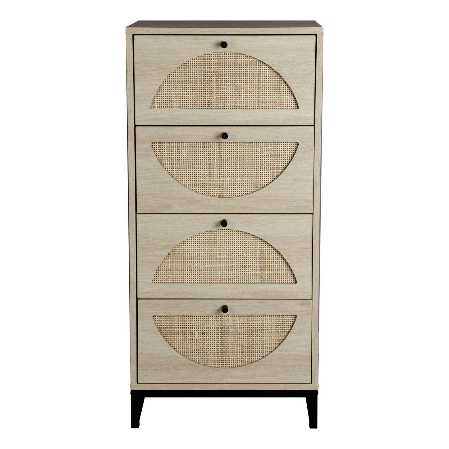 Set of 2 Modern 4 Flip Drawers Storage Free Standing Tipping Bucket Shoe Cabinet Rack_3