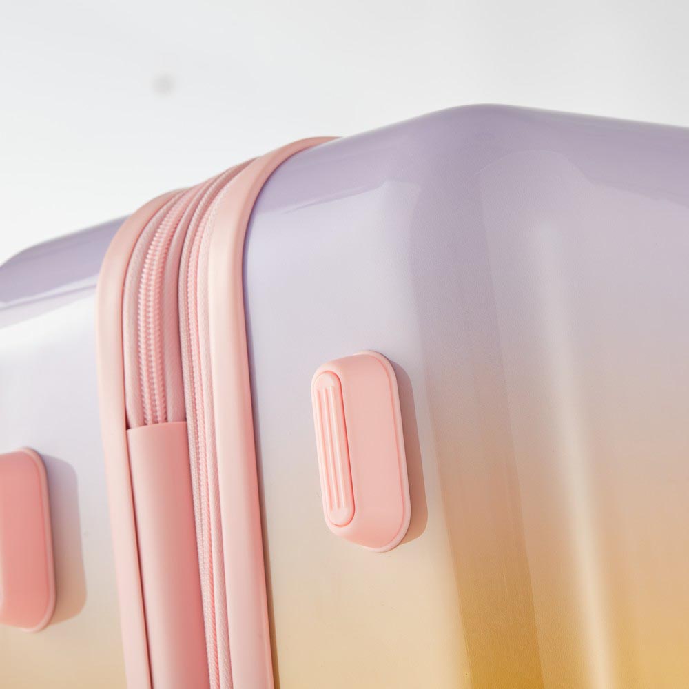 3 Piece Lightweight Hard-shell PC Luggage Sets double spinner 8 wheels Suitcase with TSA Lock - Rainbow Purple_5