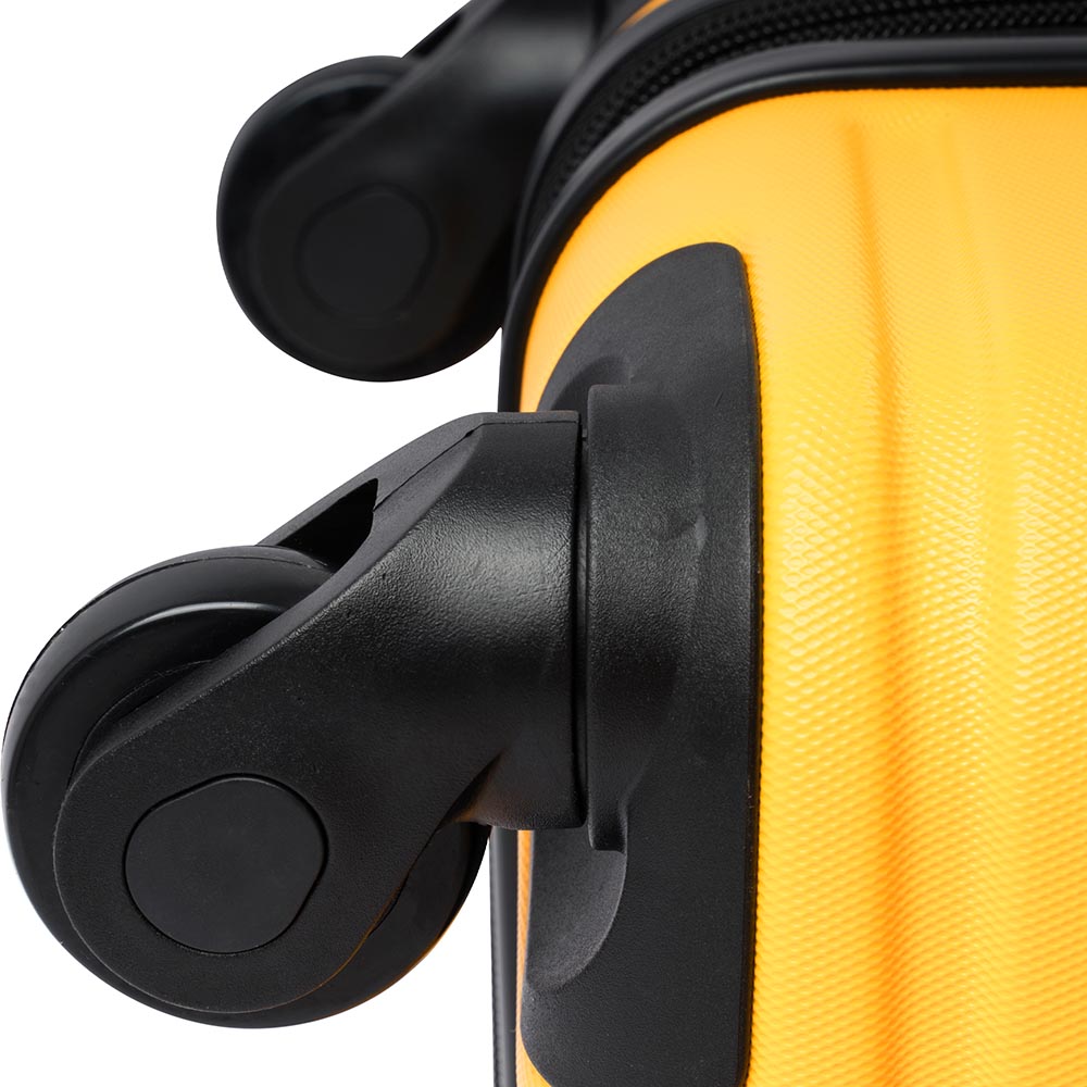 Set of 3 Hard-shell Lightweight Spinner Suitcase with TSA Lock - Yellow_2
