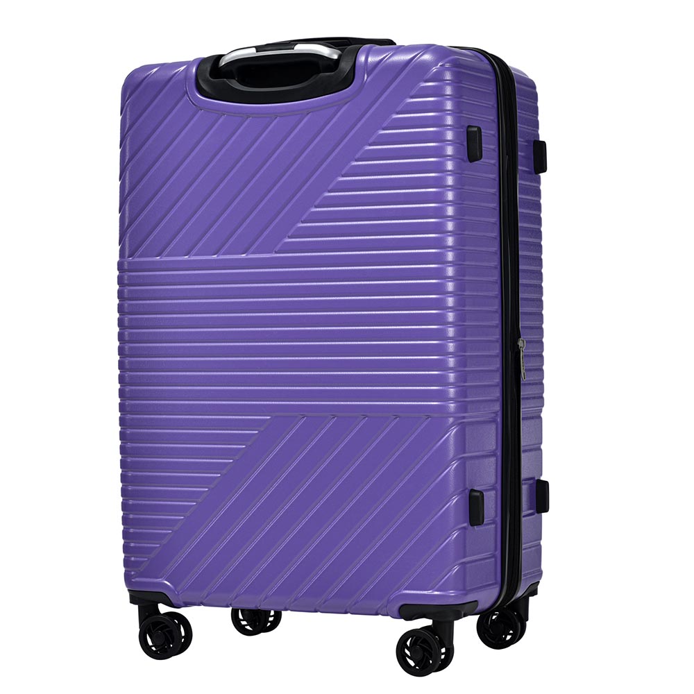 3-Piece Lightweight Hard-shell Luggage Set with Double Spinner Wheels and TSA Lock - Purple_2