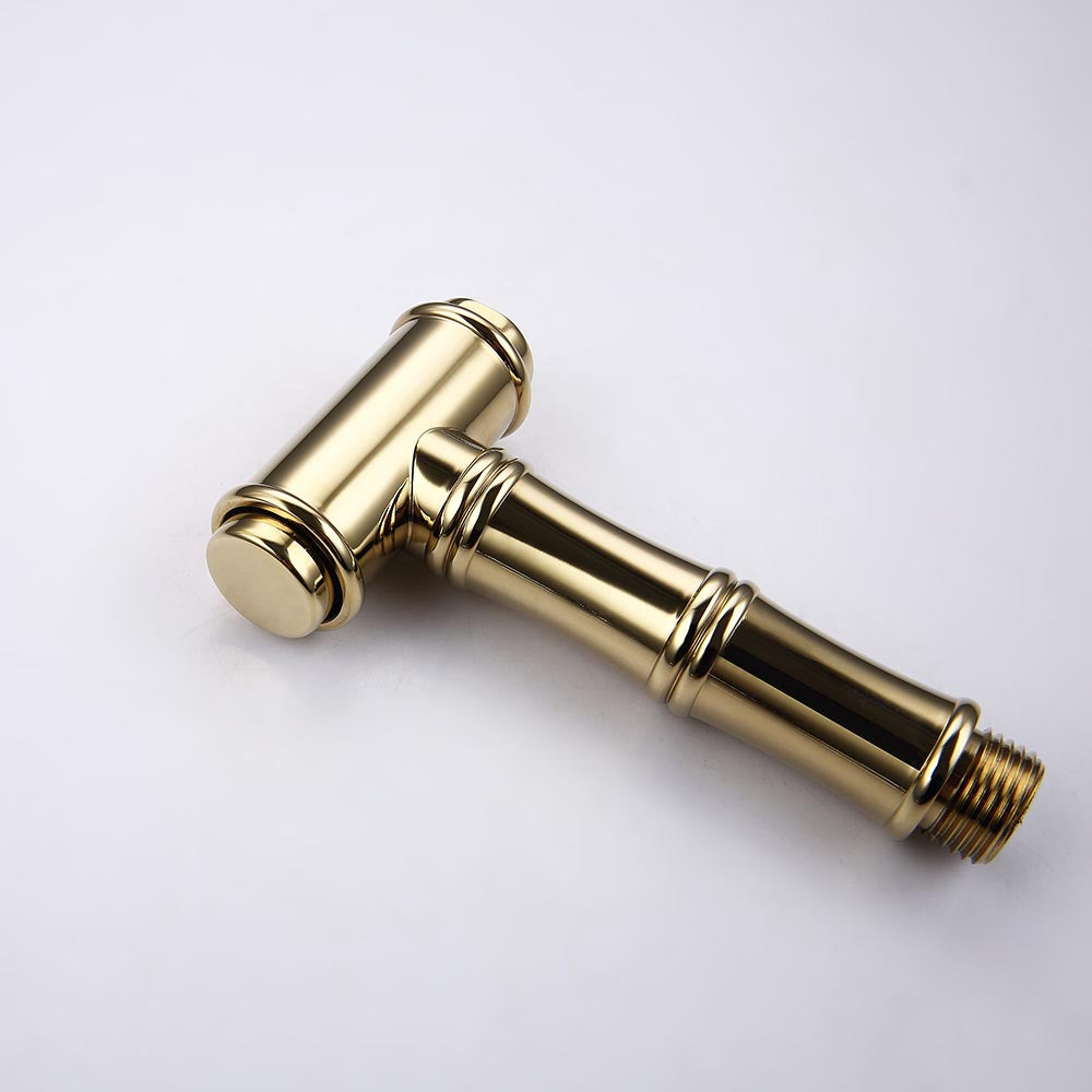 Bridge Dual Handles Kitchen Faucet With Pull-Out Side Spray - Gold_1