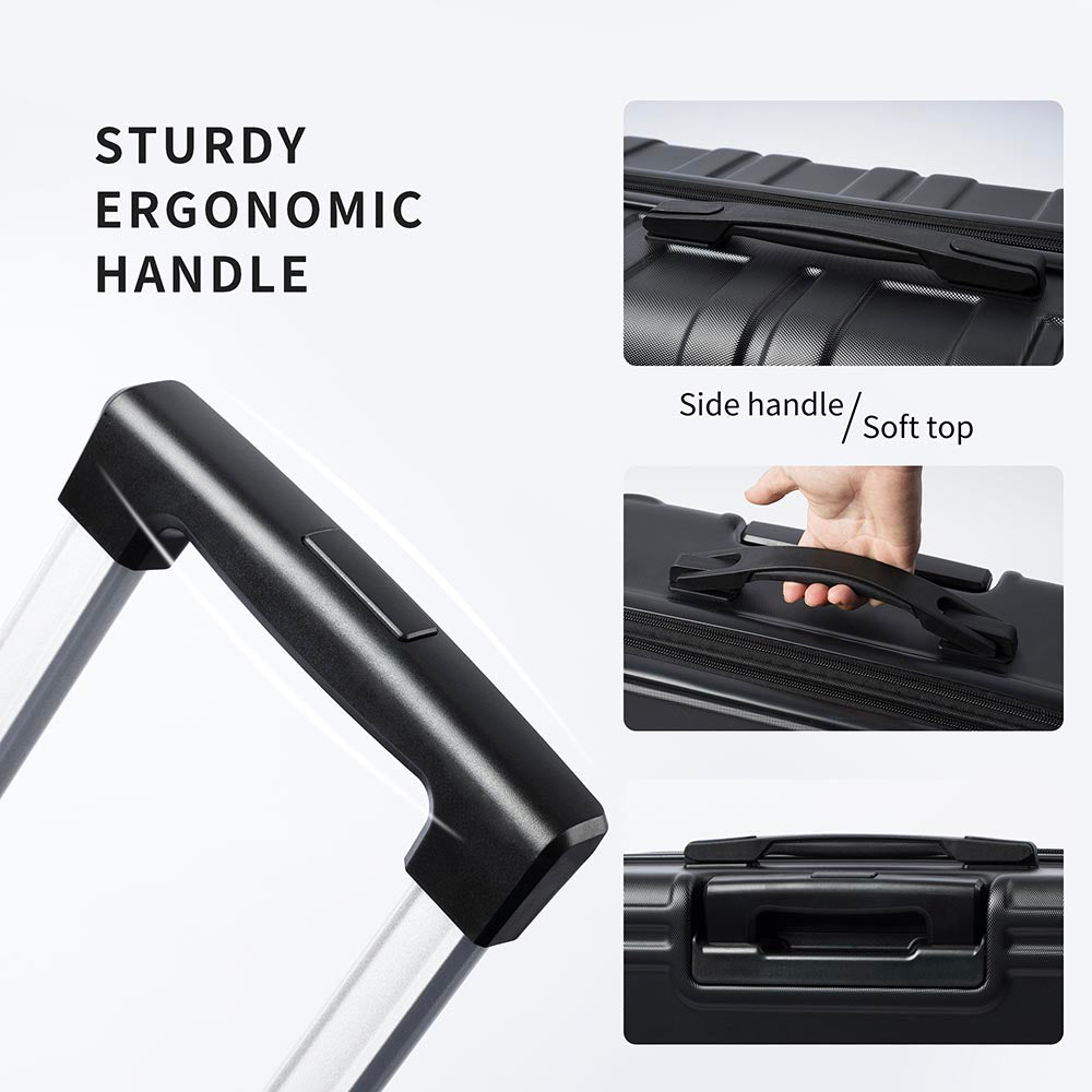 Set of 3 Hard-shell Lightweight Spinner Suitcase with TSA Lock - Black_9