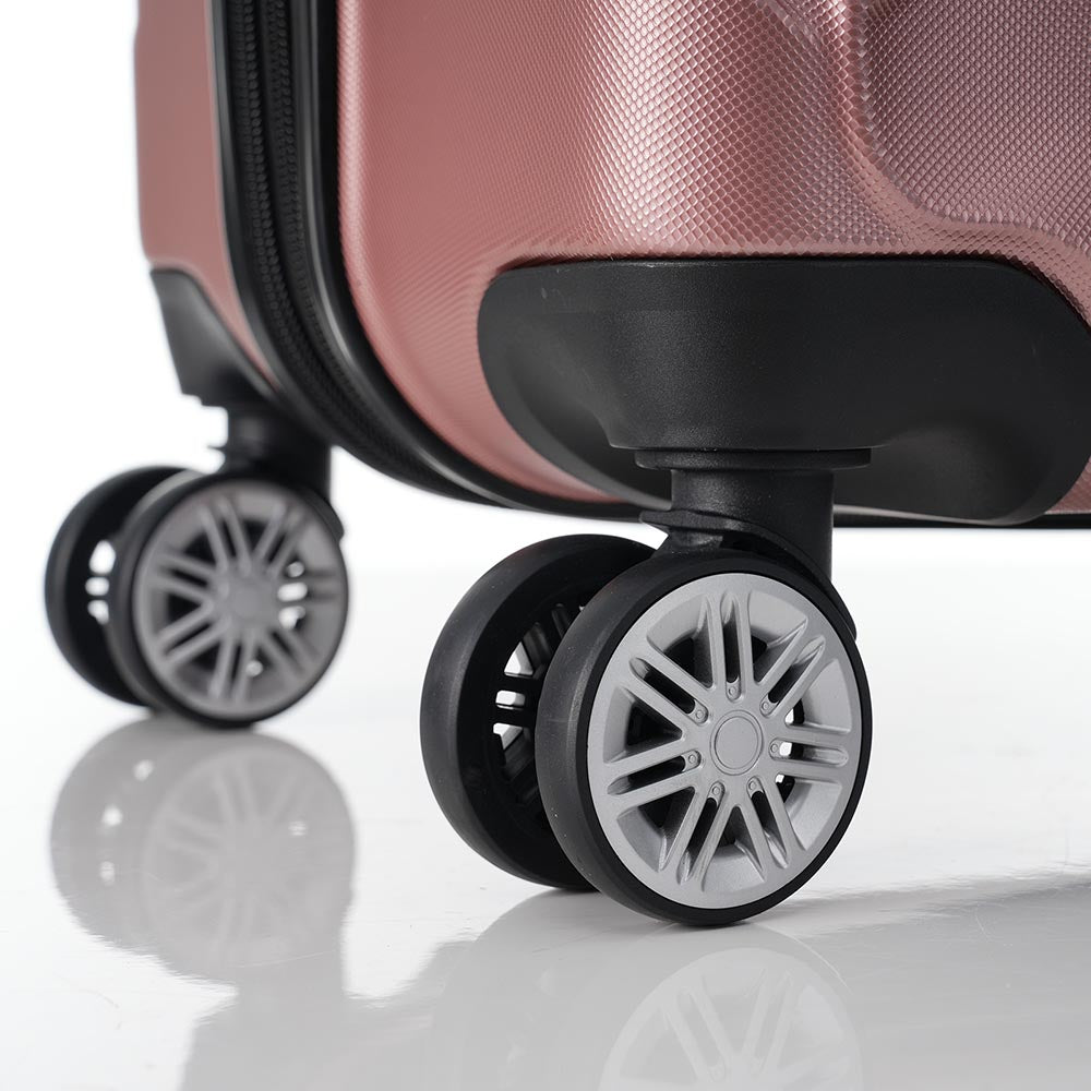 Set of 3 Lightweight Suitcase with TSA Lock and Spinner Wheels - Rose Gold_14
