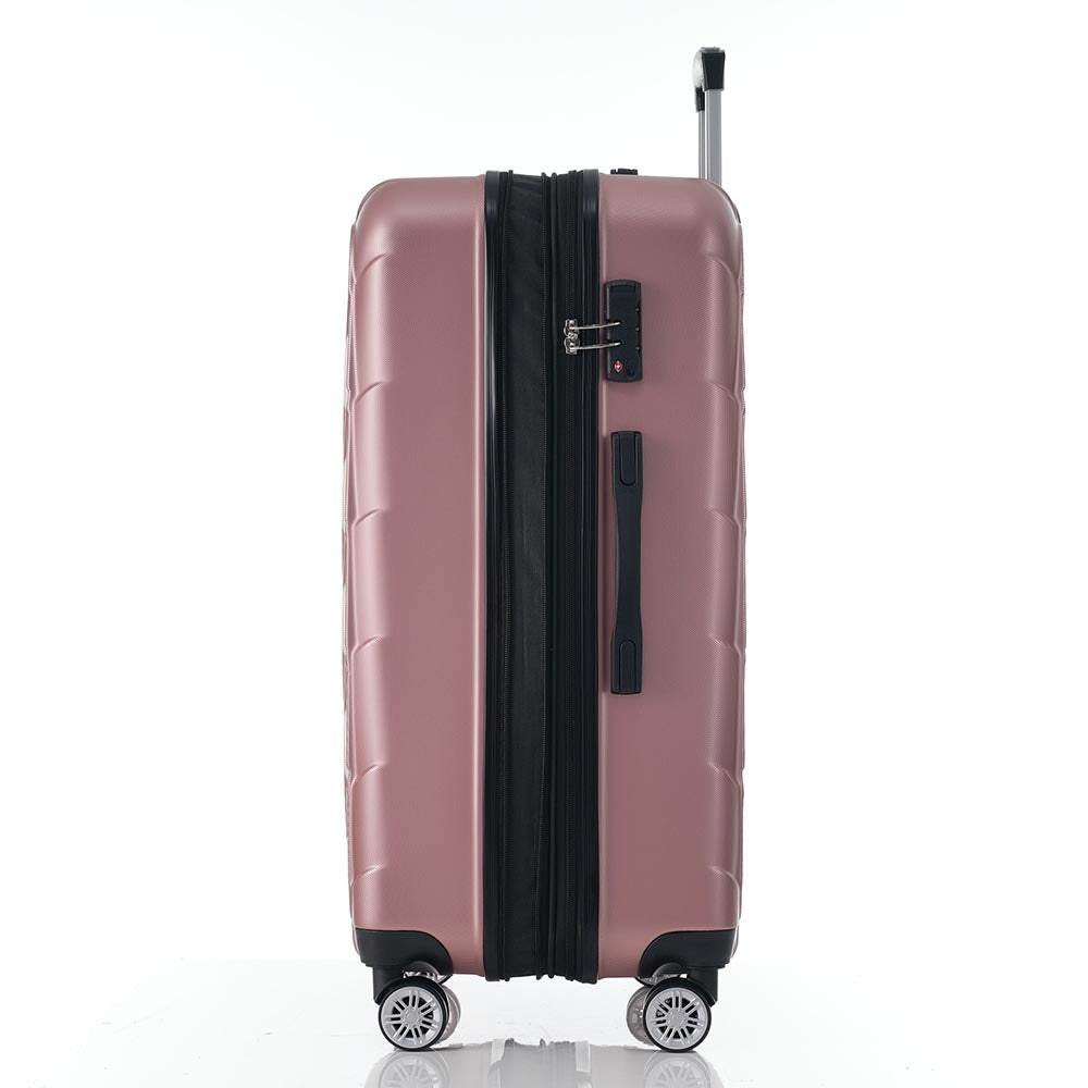 Set of 3 Lightweight Suitcase with TSA Lock and Spinner Wheels - Rose Gold_8