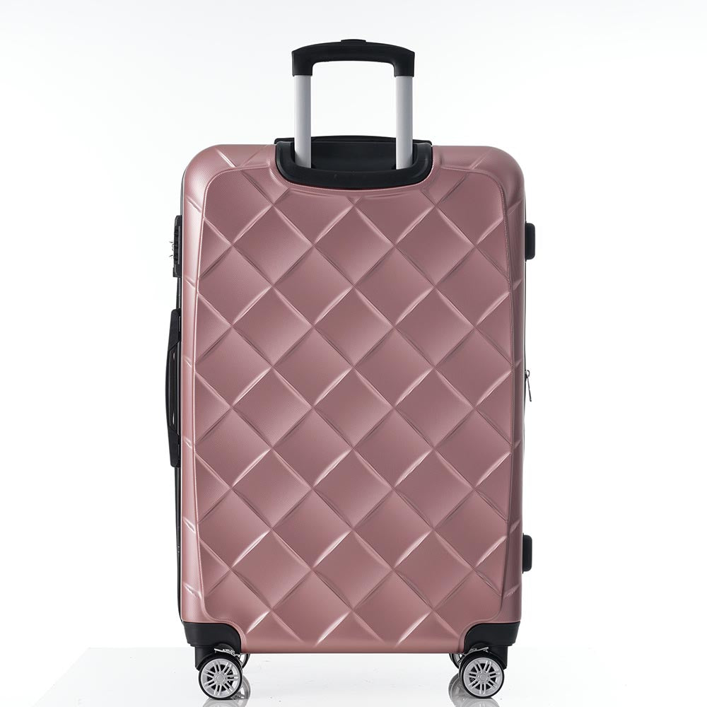 Set of 3 Lightweight Suitcase with TSA Lock and Spinner Wheels - Rose Gold_2