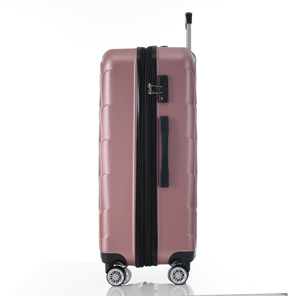 Set of 3 Lightweight Suitcase with TSA Lock and Spinner Wheels - Rose Gold_7