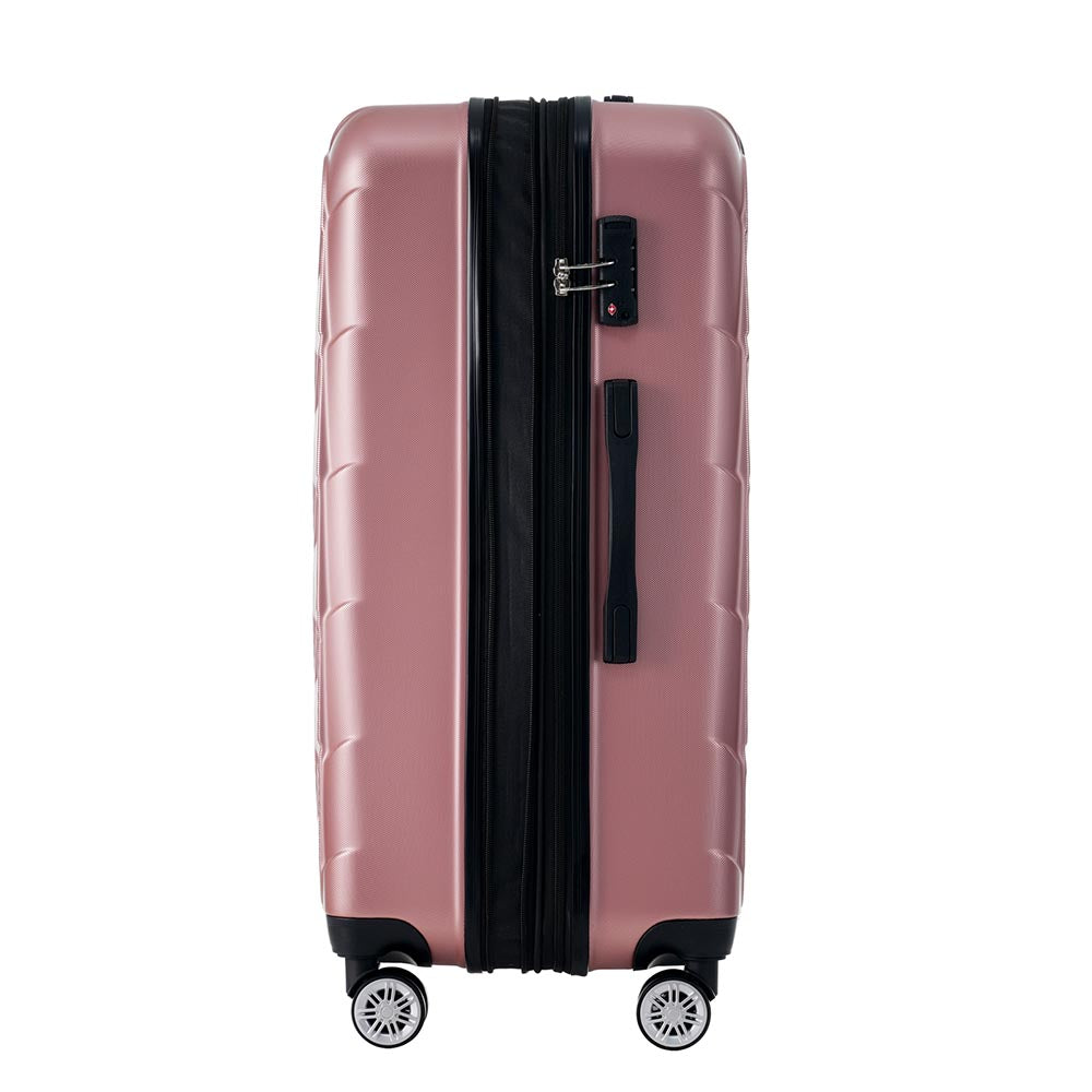 Set of 3 Lightweight Suitcase with TSA Lock and Spinner Wheels - Rose Gold_5