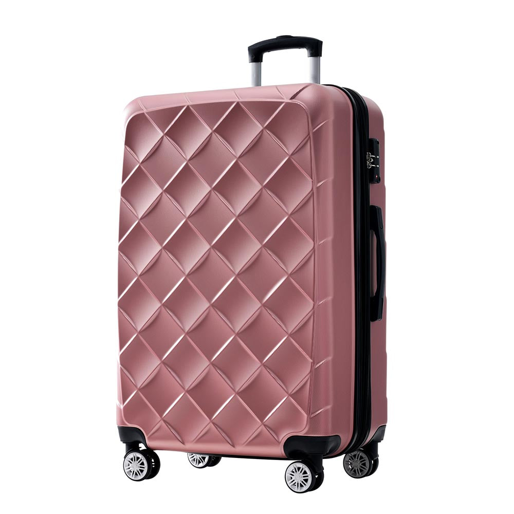Set of 3 Lightweight Suitcase with TSA Lock and Spinner Wheels - Rose Gold_4