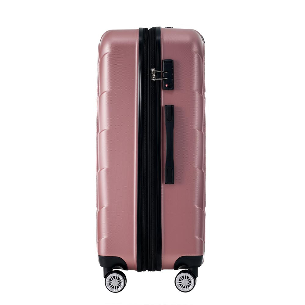 Set of 3 Lightweight Suitcase with TSA Lock and Spinner Wheels - Rose Gold_6