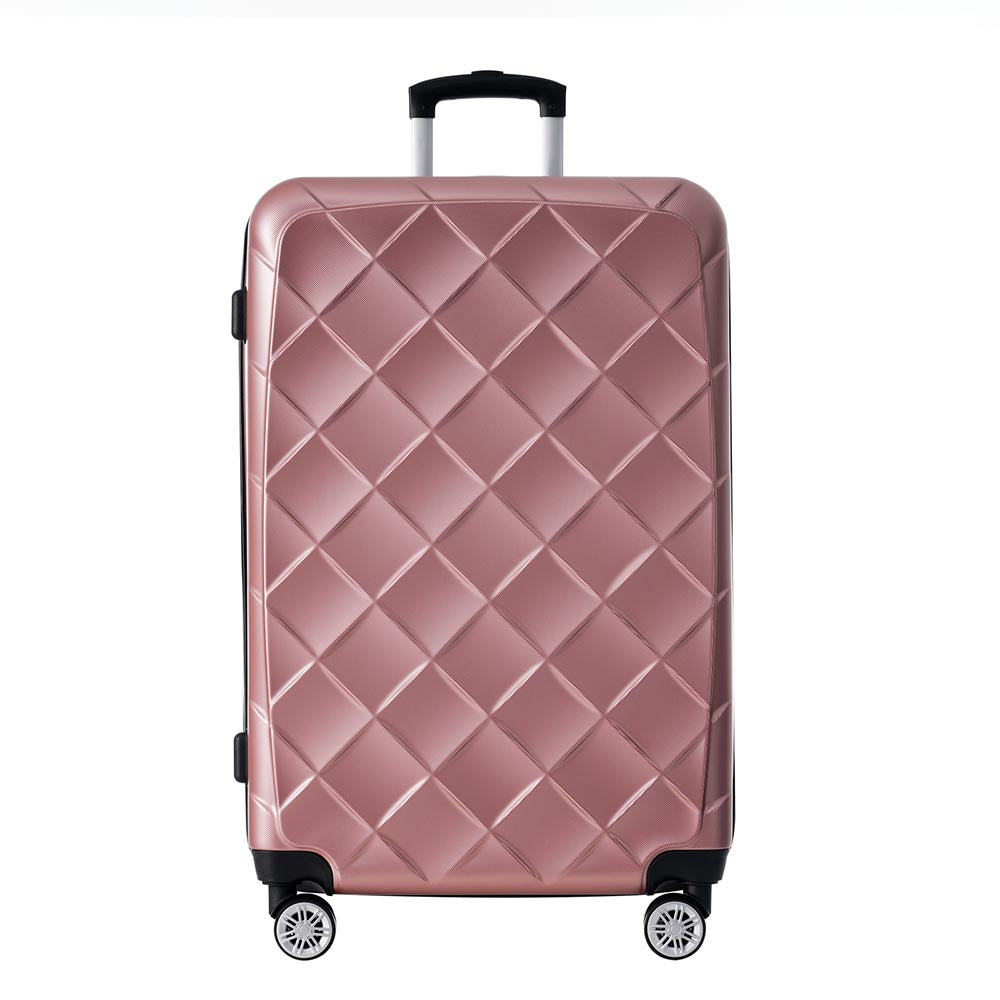Set of 3 Lightweight Suitcase with TSA Lock and Spinner Wheels - Rose Gold_3
