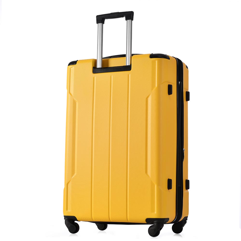 3-Piece Lightweight Hard-shell Spinner Luggage Set with TSA Lock - Yellow_3