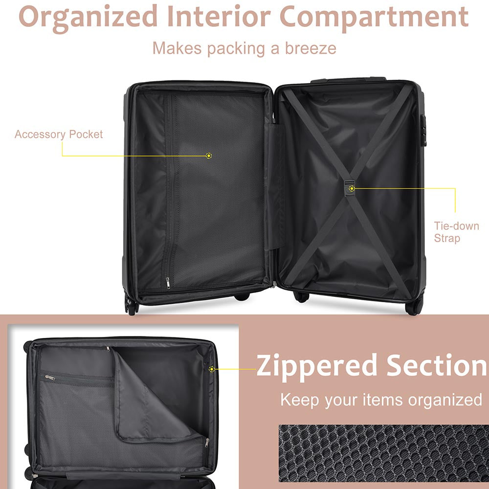 20Inch Expandable Lightweight Spinner Suitcase with Corner Guards - Pink_9