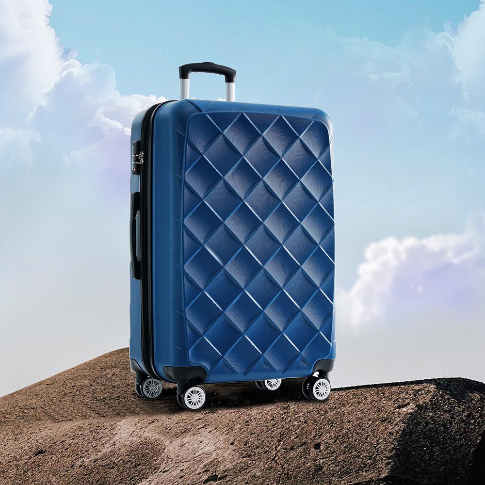 Set of 3 Pcs Lightweight Suitcase with TSA Lock and Spinner Wheels - Blue_15