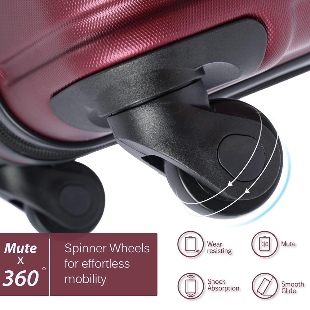 Set of 3 Hard-shell Lightweight Spinner Suitcase with TSA Lock - Zinfandel_4