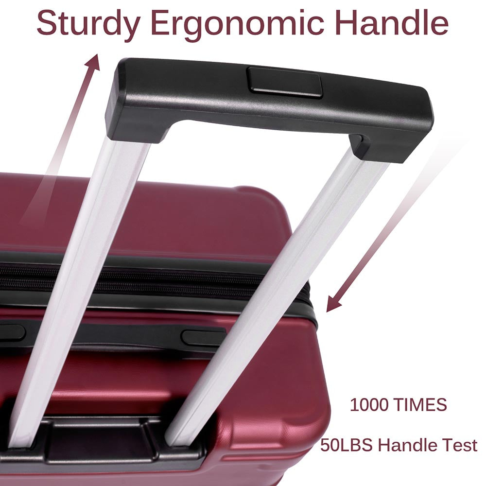 Set of 3 Hard-shell Lightweight Spinner Suitcase with TSA Lock - Zinfandel_7