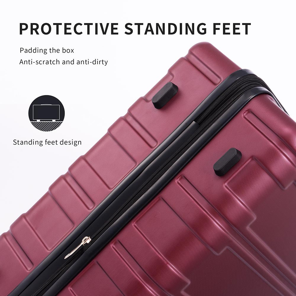 Set of 3 Hard-shell Lightweight Spinner Suitcase with TSA Lock - Zinfandel_10