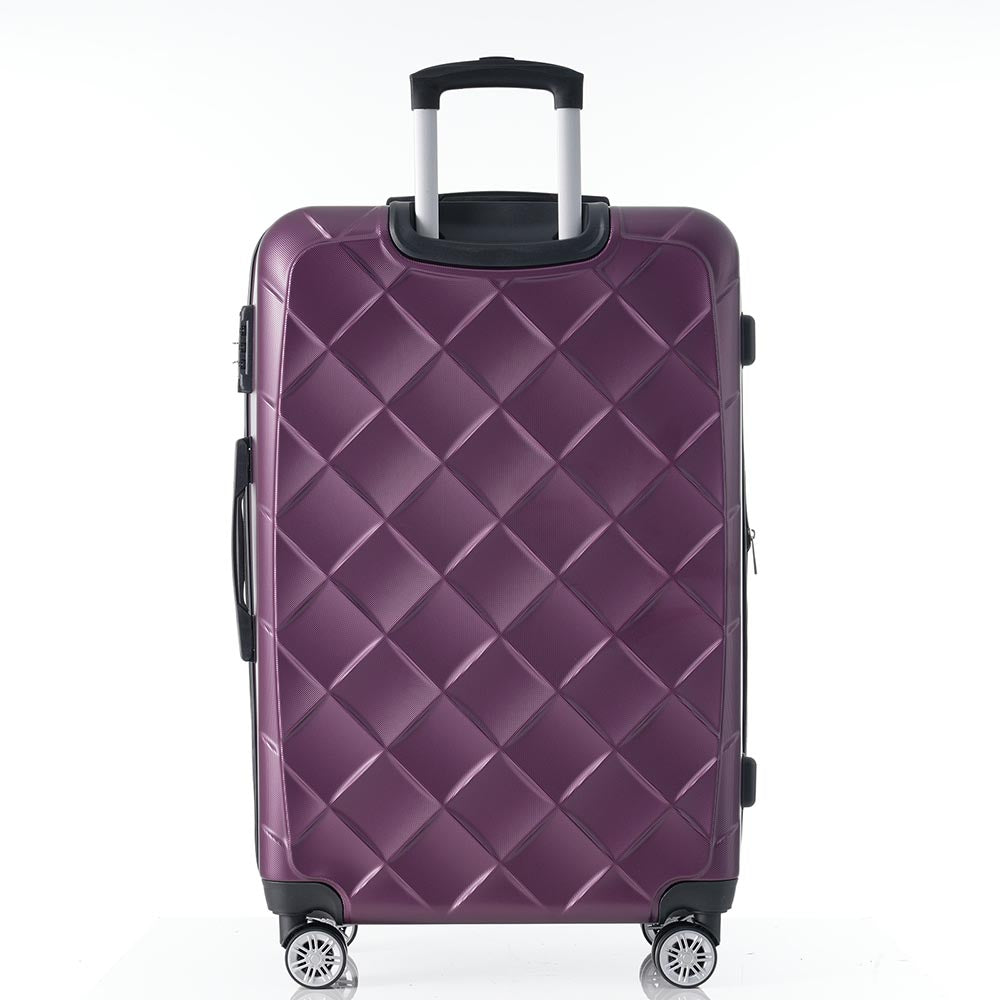 Set of 3 Lightweight Suitcase with TSA Lock and Spinner Wheels - Violet_2
