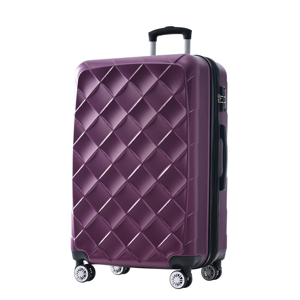 Set of 3 Lightweight Suitcase with TSA Lock and Spinner Wheels - Violet_4