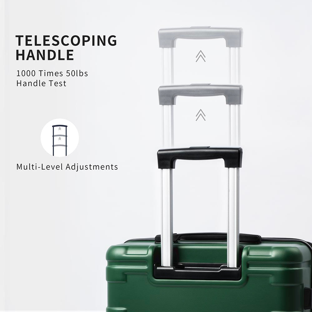 Set of 3 Hard-shell Lightweight Spinner Suitcase with TSA Lock - Green_10