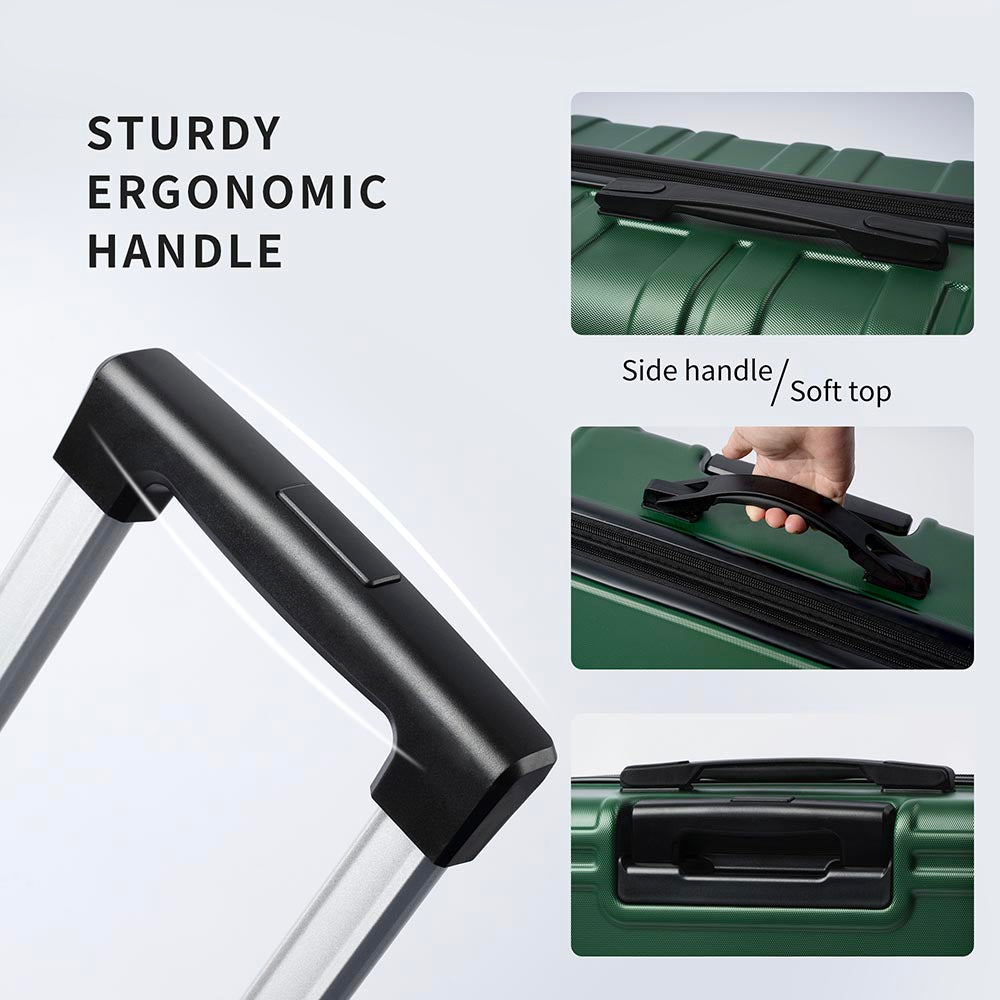 Set of 3 Hard-shell Lightweight Spinner Suitcase with TSA Lock - Green_8