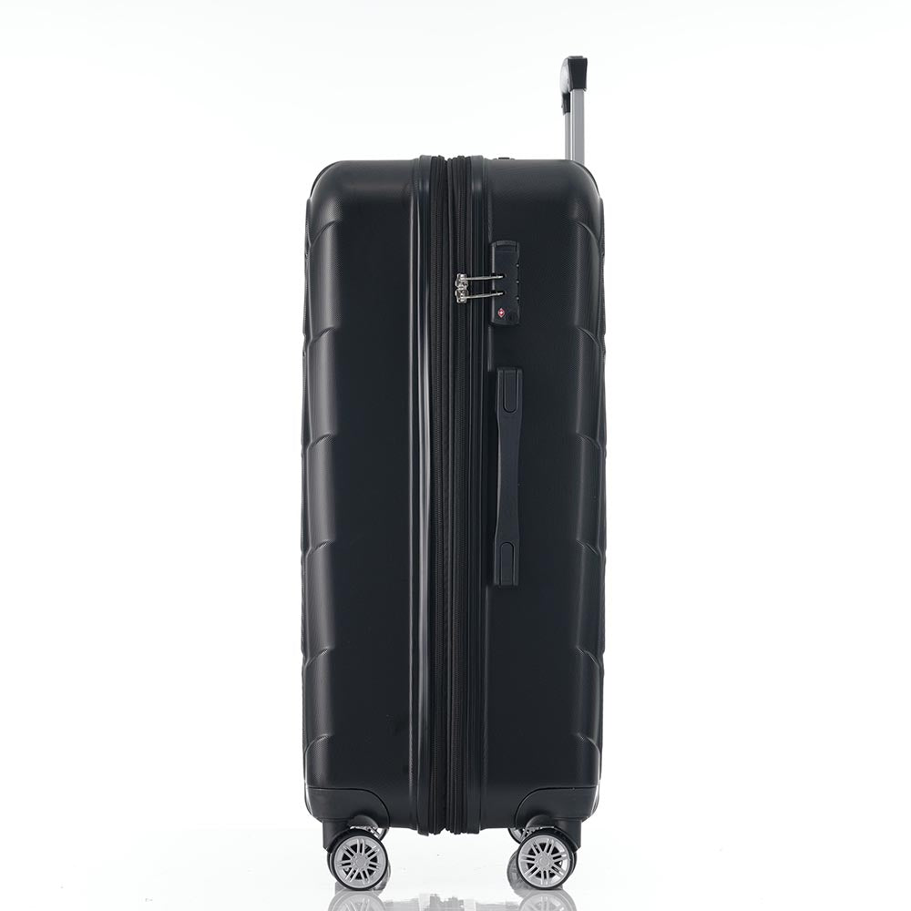 Set of 3 Lightweight Suitcase with TSA Lock and Spinner Wheels - Black_6