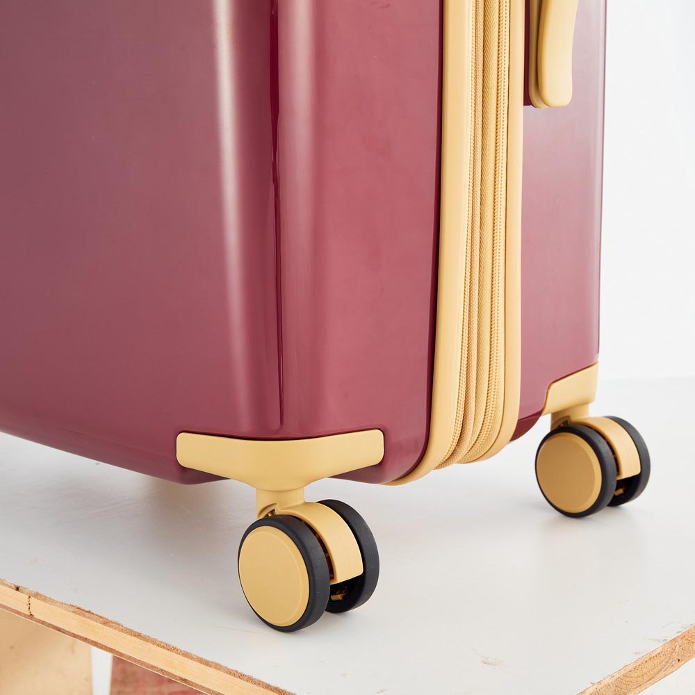 3 Piece Lightweight Hard-shell PC Luggage Sets double spinner 8 wheels Suitcase with TSA Lock - Red_4