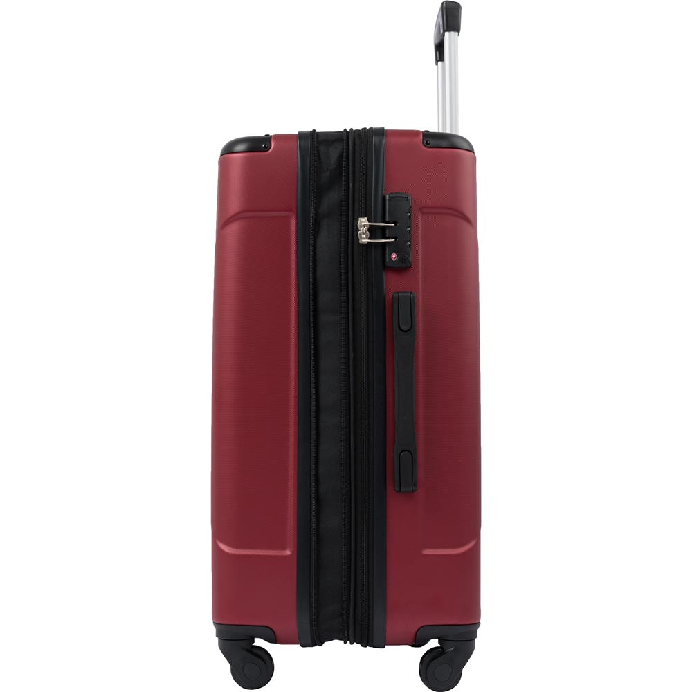24In Expandable Lightweight Spinner Suitcase with Corner Guards - Red_2