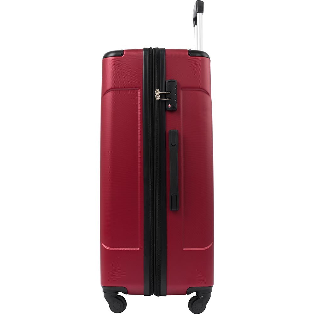24In Expandable Lightweight Spinner Suitcase with Corner Guards - Red_3