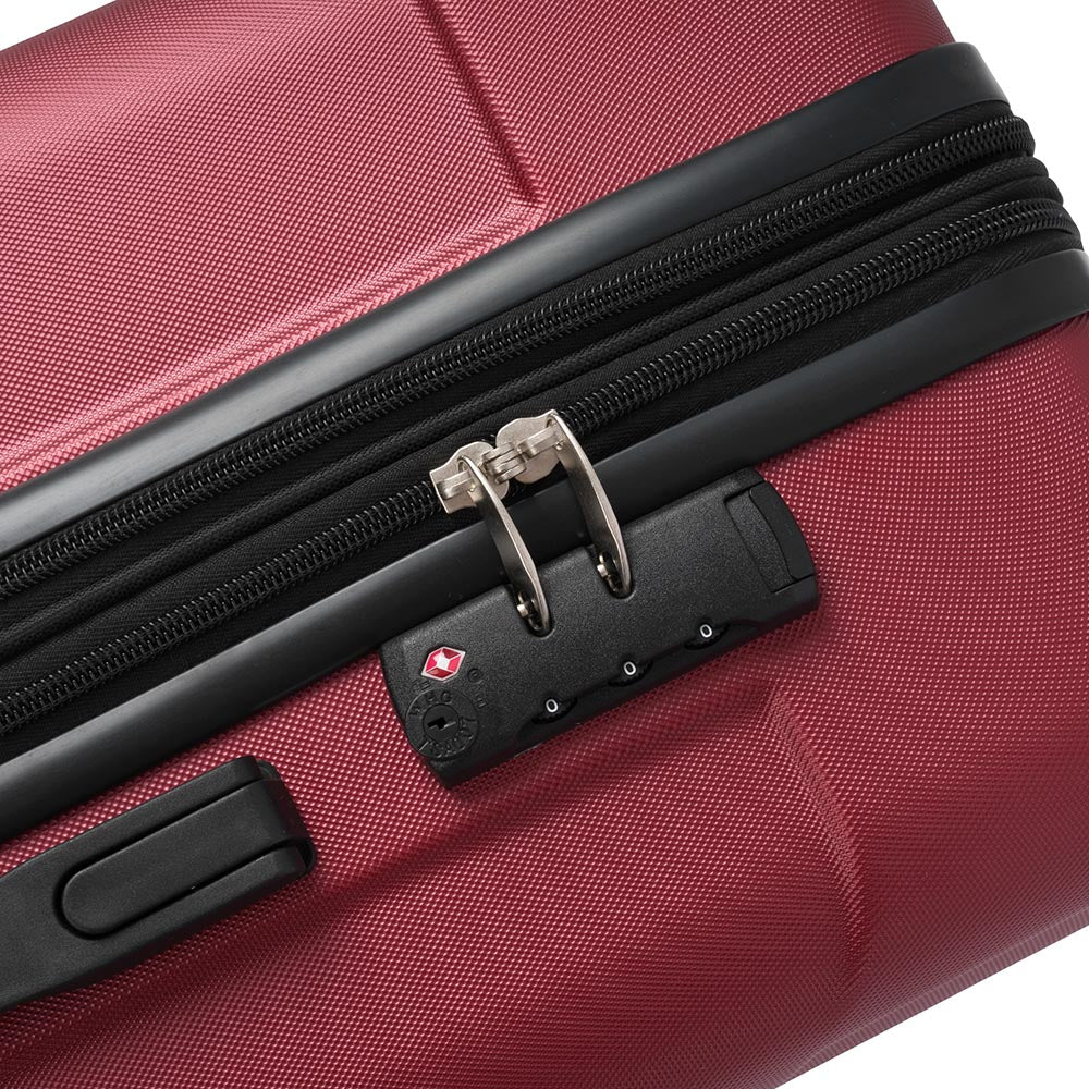24In Expandable Lightweight Spinner Suitcase with Corner Guards - Red_8