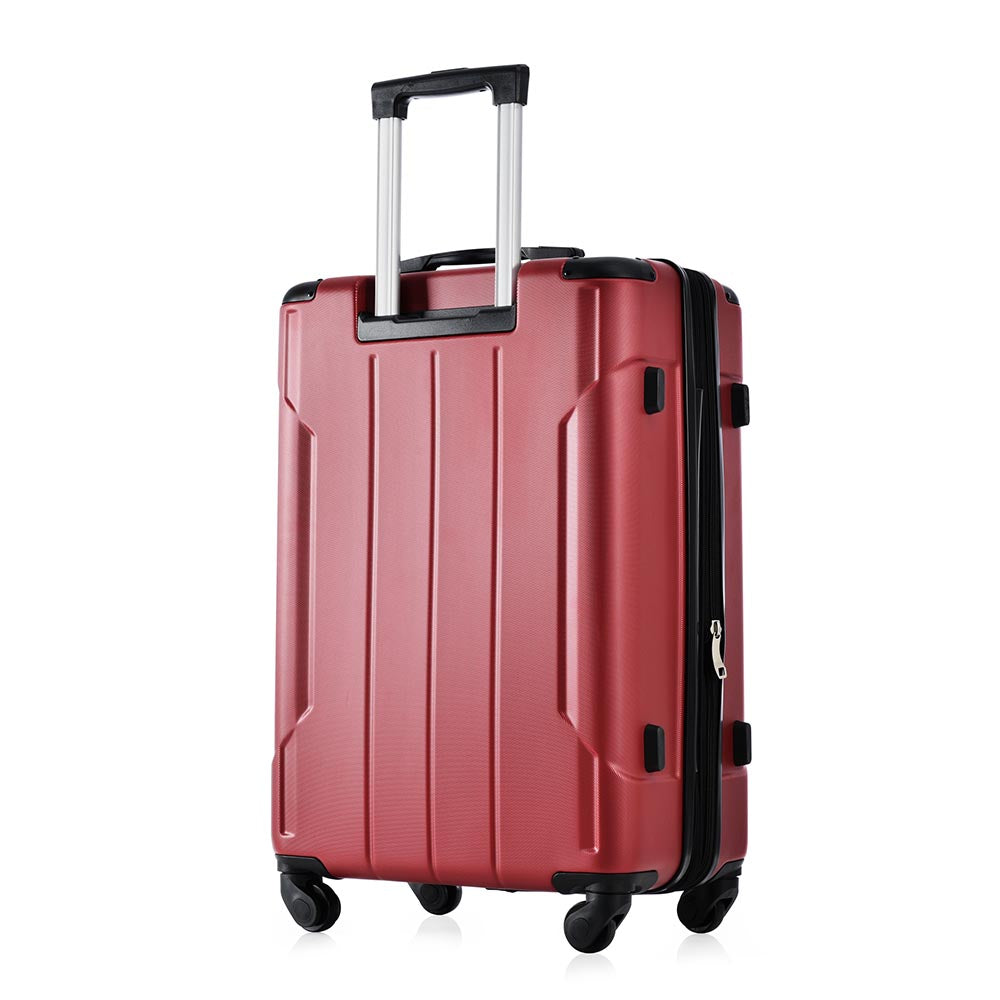 24In Expandable Lightweight Spinner Suitcase with Corner Guards - Red_1