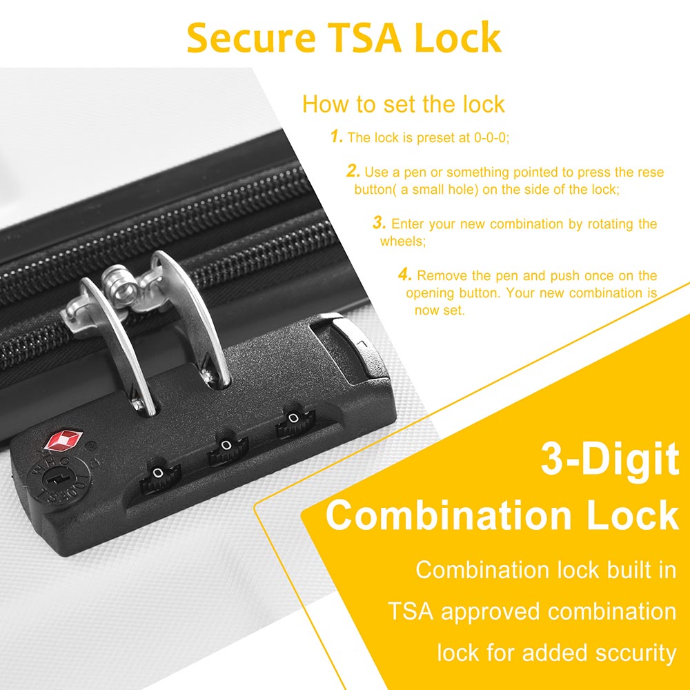 Set of 2 Expandable Hard Side Suitcase with TSA Lock and Spinner Wheels - White_5