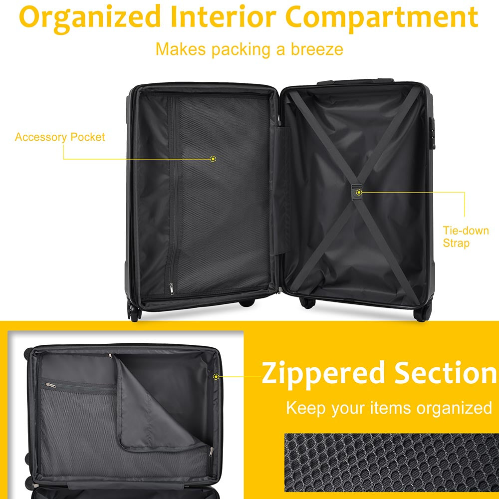 Set of 2 Expandable Hard Side Suitcase with TSA Lock and Spinner Wheels - White_6