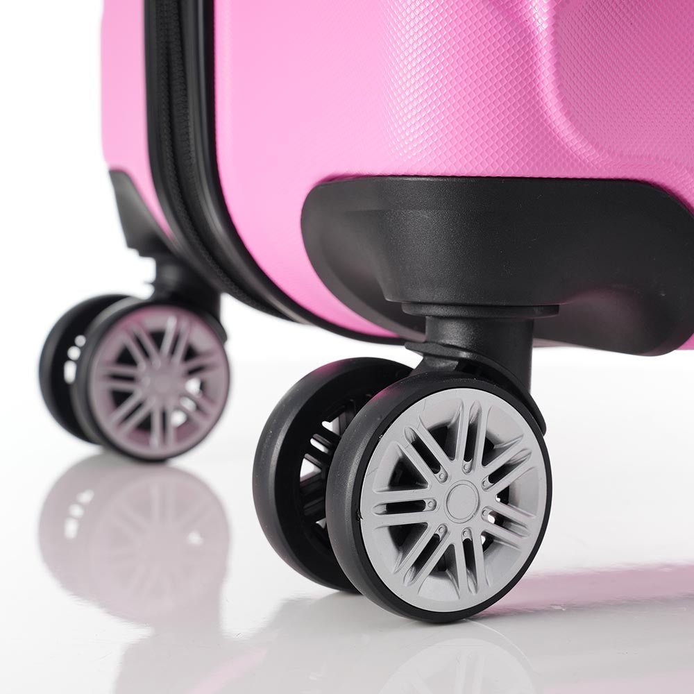Set of 3 Lightweight Suitcase with TSA Lock and Spinner Wheels - Pink_11