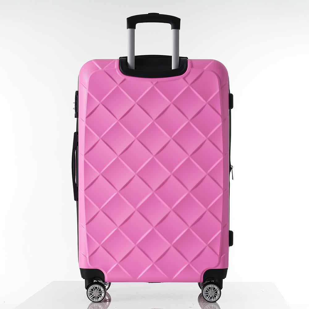 Set of 3 Lightweight Suitcase with TSA Lock and Spinner Wheels - Pink_4